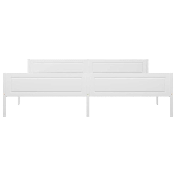 sengeramme uden madras massivt fyrretræ 200x200 cm hvid