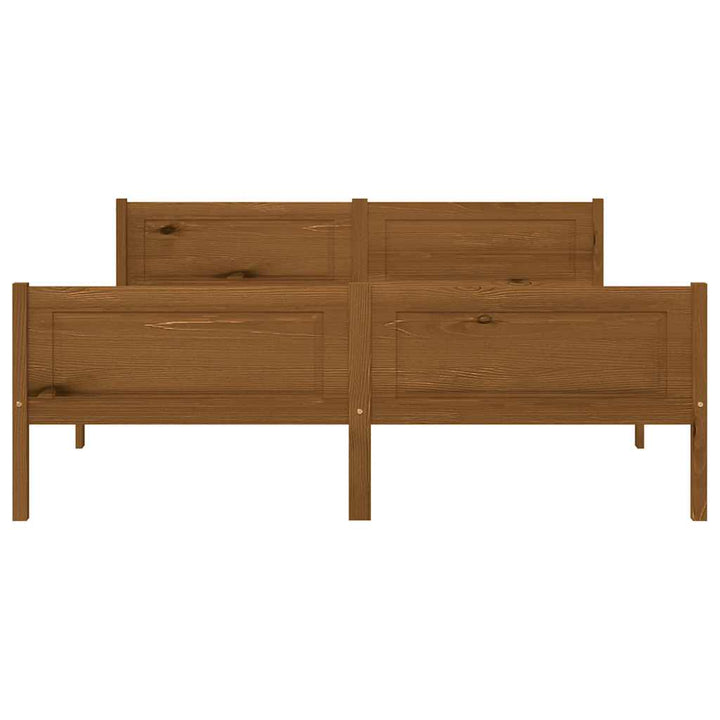 sengestel 160x200 cm massivt fyrretræ gyldenbrun