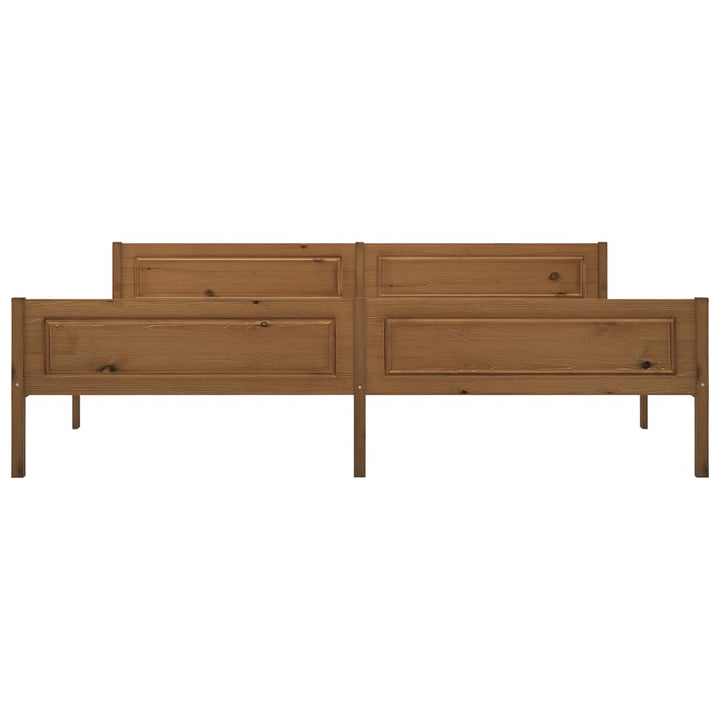 sengestel 200x200 cm massivt fyrretræ gyldenbrun