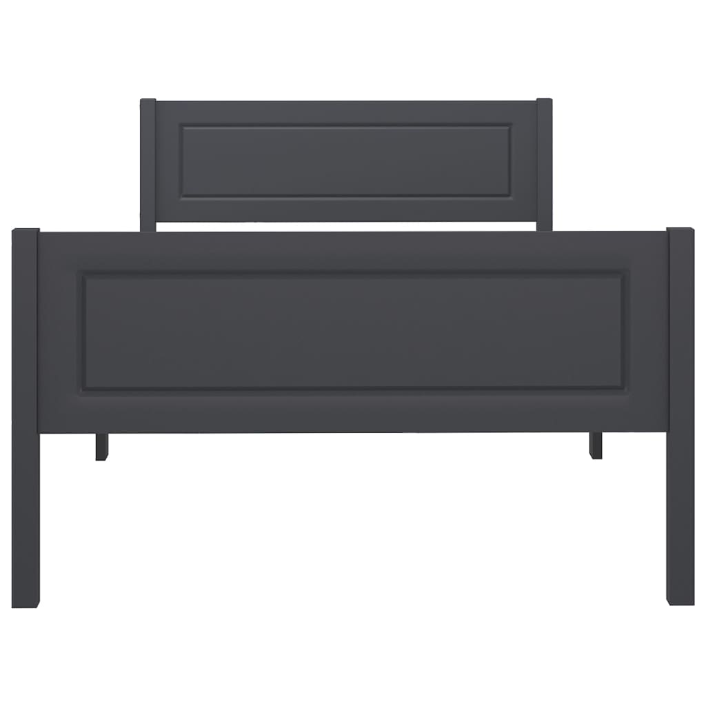 sengestel 100x200 cm massivt fyrretræ grå