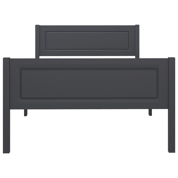 sengestel 100x200 cm massivt fyrretræ grå