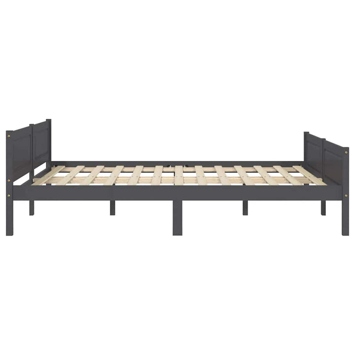 sengestel 120x200 cm massivt fyrretræ grå