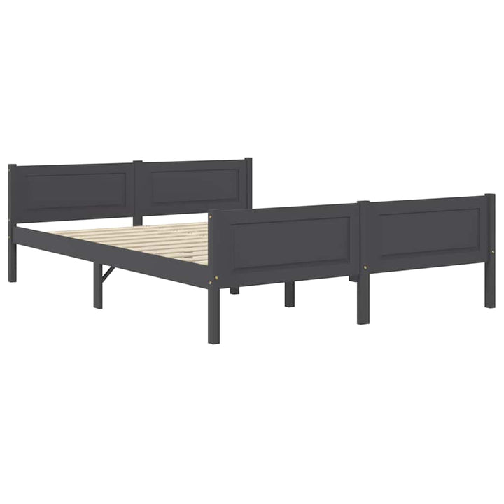 sengestel 160x200 cm massivt fyrretræ grå