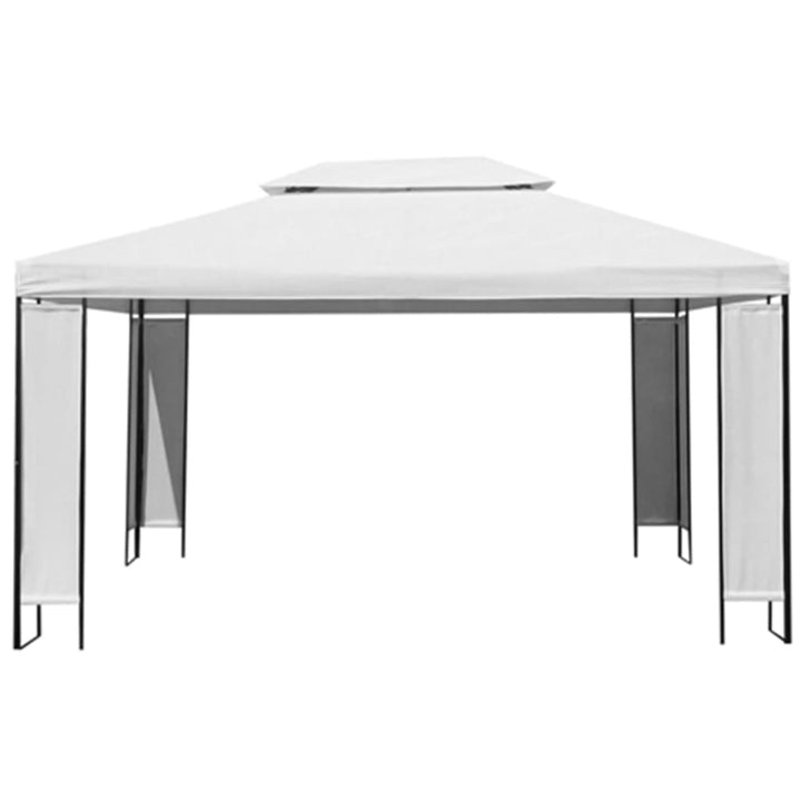 pavillon med LED-lyskæder 3x4 m hvid