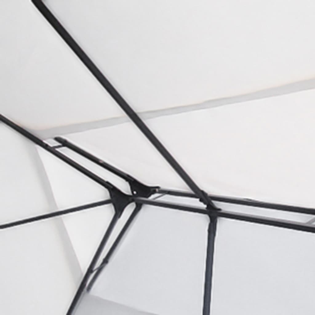 pavillon med LED-lyskæder 3x4 m hvid