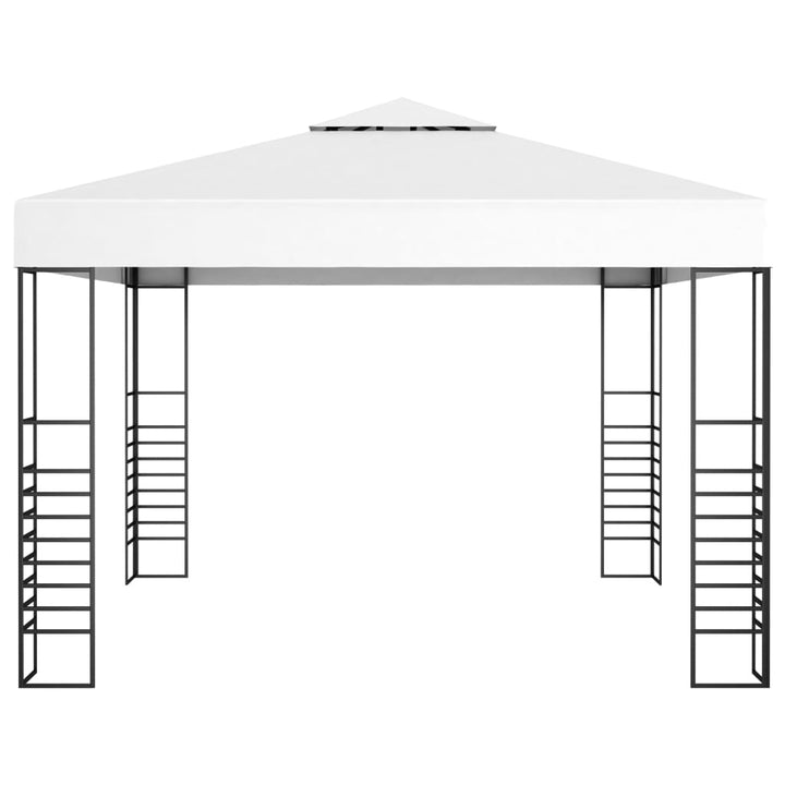 havepavillon med LED-lyskæder 3x3 m hvid