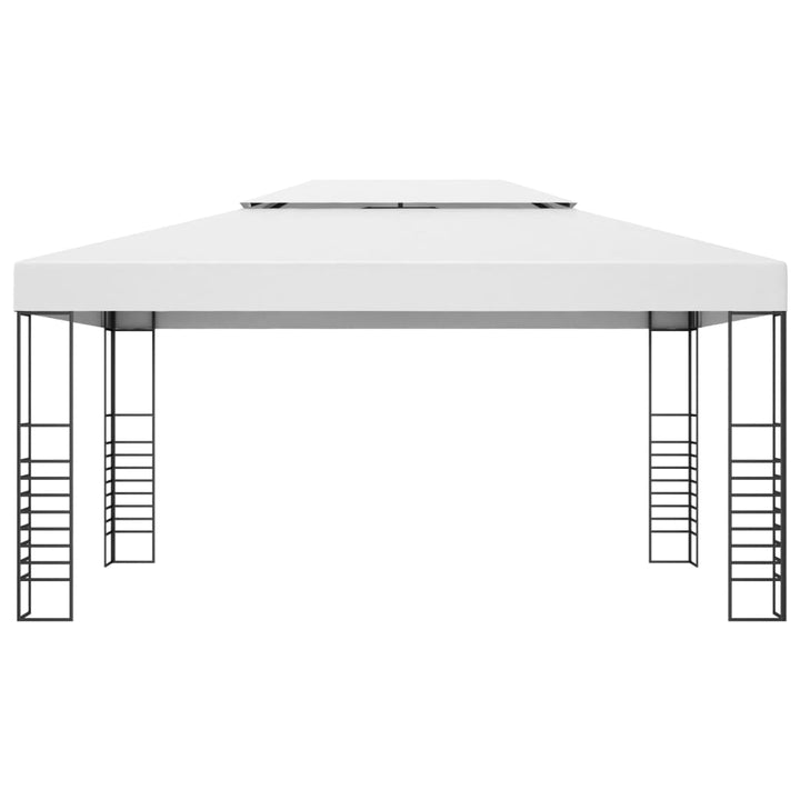 pavillon med LED-lyskæder 4x3x2,7 m hvid
