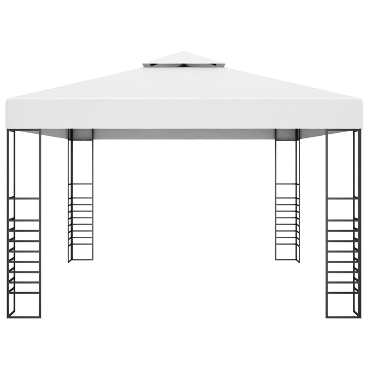 pavillon med LED-lyskæder 4x3x2,7 m hvid