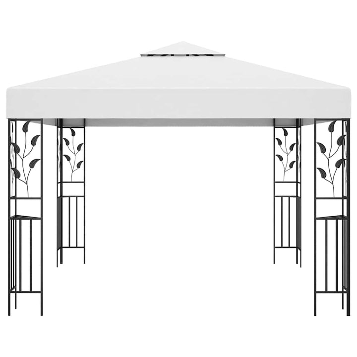 pavillon med LED-lyskæder 3x3 m hvid