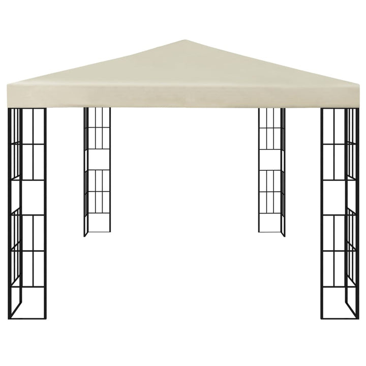 pavillon med LED-lyskæder 3x4 m cremefarvet