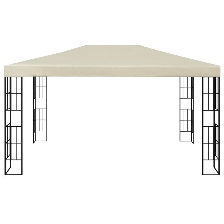 pavillon med LED-lyskæder 3x4 m cremefarvet