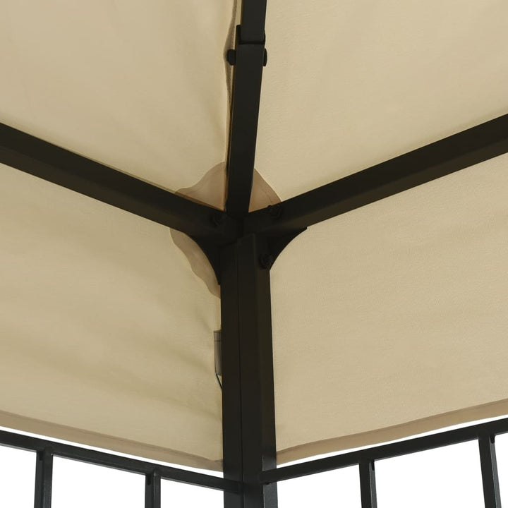 pavillon med LED-lyskæder 3x4 m cremefarvet