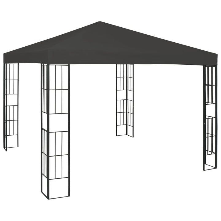 pavillon med LED-lyskæder 3x3 m antracitgrå