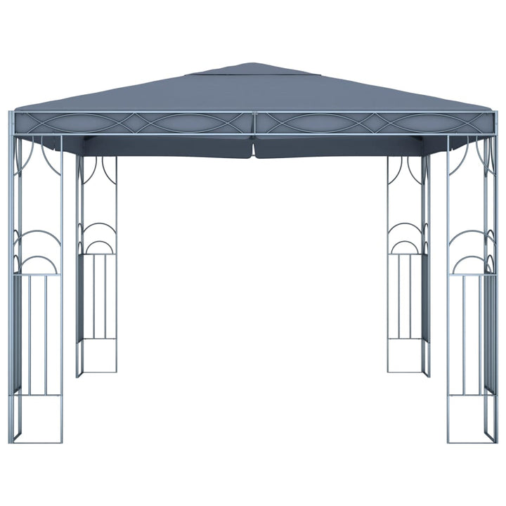 pavillon med LED-lyskæder 300x300 cm antracitgrå