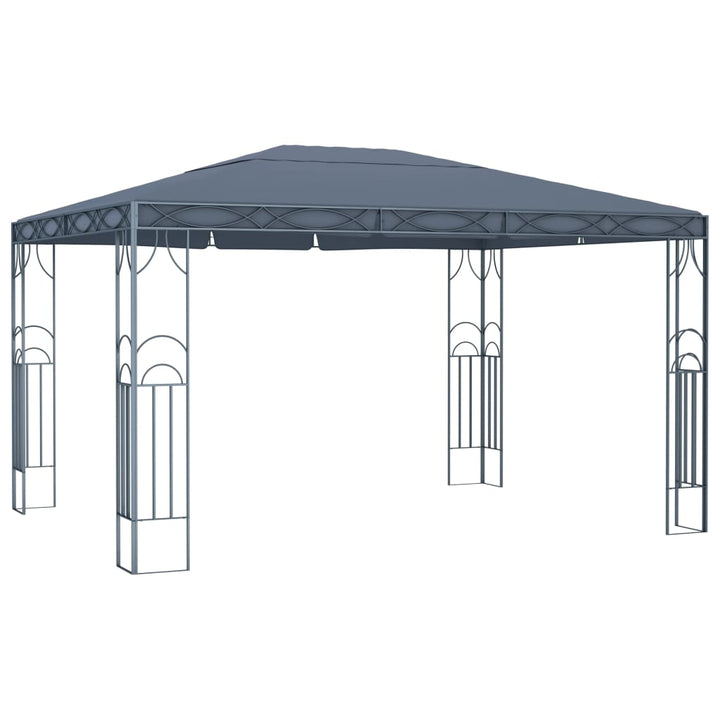 pavillon med LED-lyskæder 400x300 cm antracitgrå
