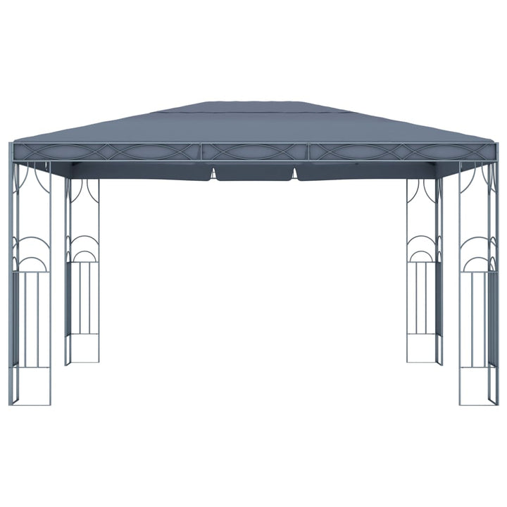 pavillon med LED-lyskæder 400x300 cm antracitgrå