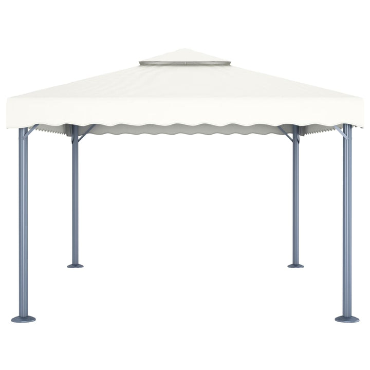 pavillon med LED-lyskæder 400x300 cm aluminium cremefarvet