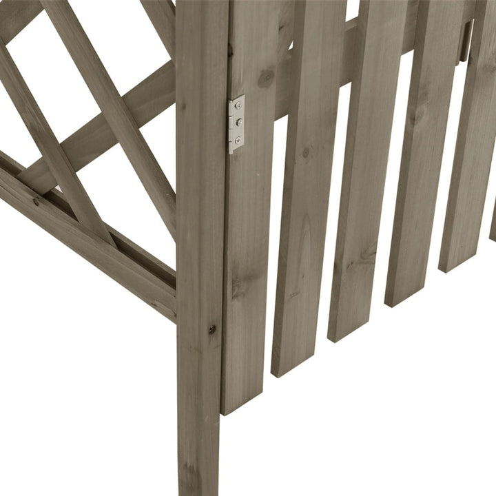 pergola med låge 116x40x204 cm massivt grantræ grå