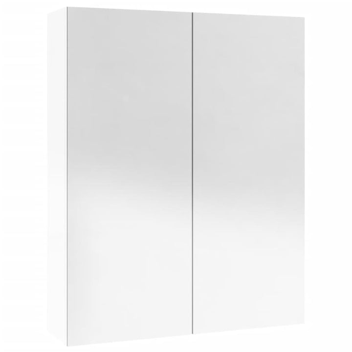 badeværelsesskab med spejl 60x15x75 cm MDF skinnende hvid