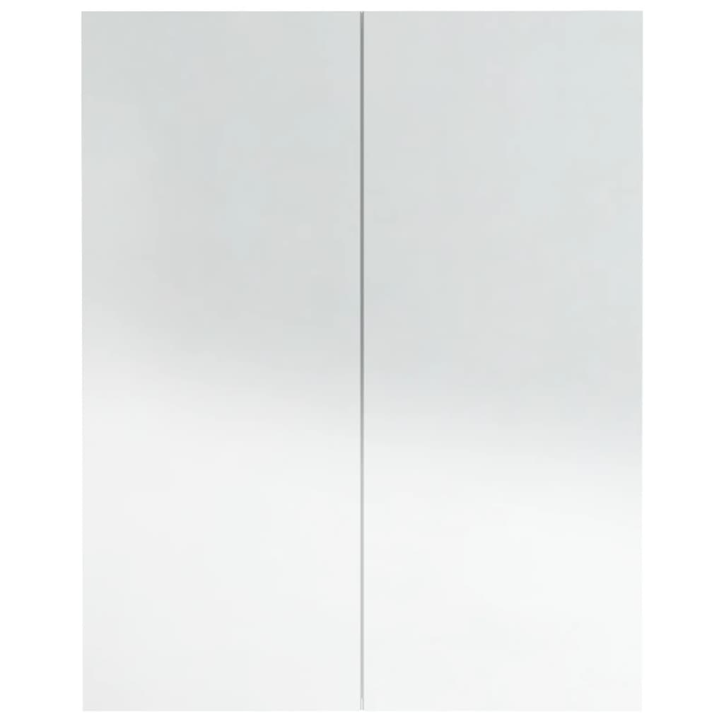 badeværelsesskab med spejl 60x15x75 cm MDF skinnende hvid