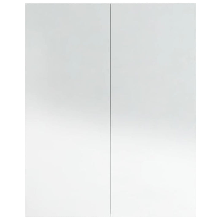 badeværelsesskab med spejl 60x15x75 cm MDF skinnende hvid