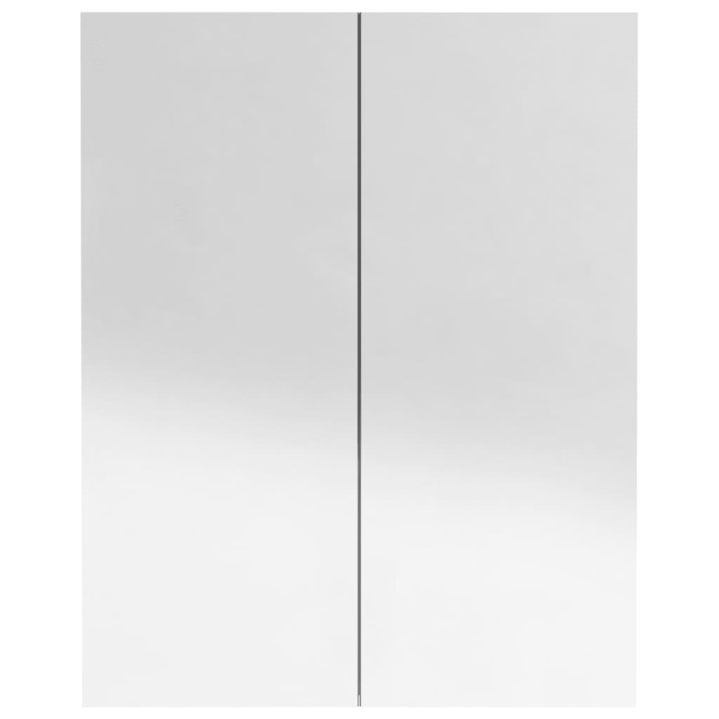 badeværelsesskab med spejl 60x15x75 cm MDF skinnende grå