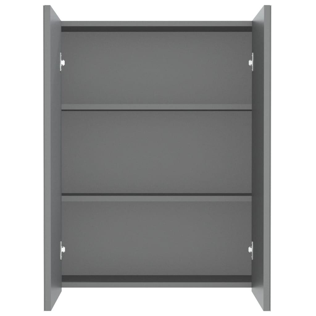 badeværelsesskab med spejl 60x15x75 cm MDF antracitgrå