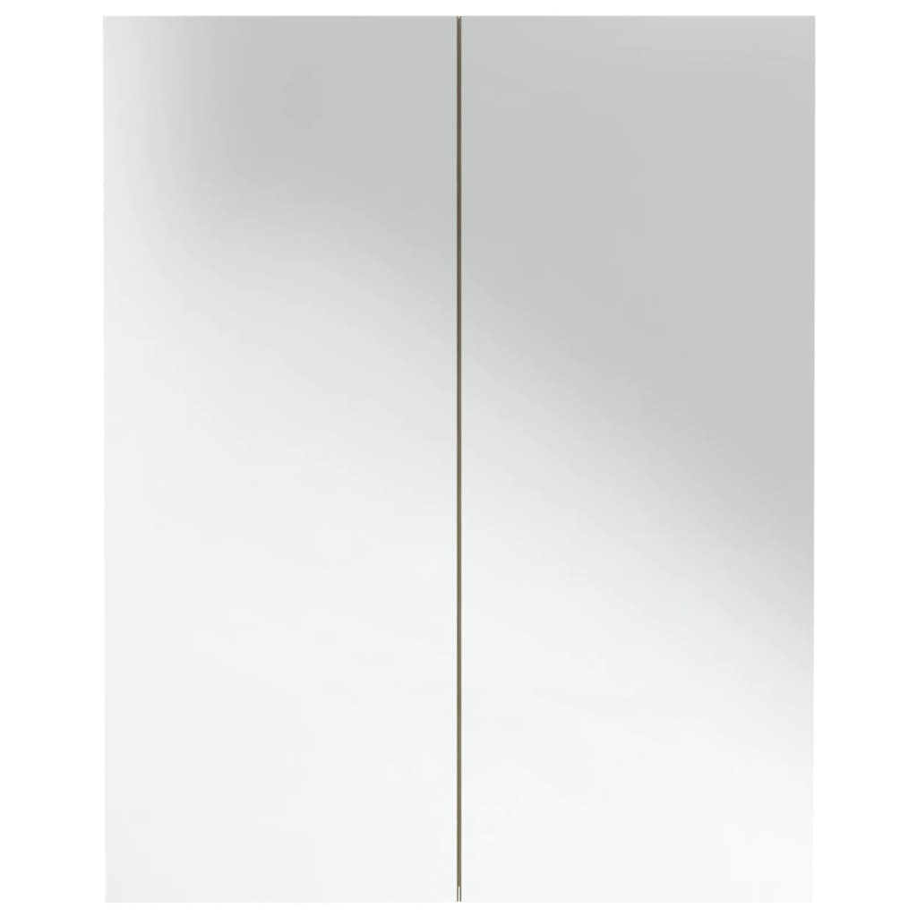 badeværelsesskab med spejl 60x15x75 cm MDF hvid og egetræsfarvet