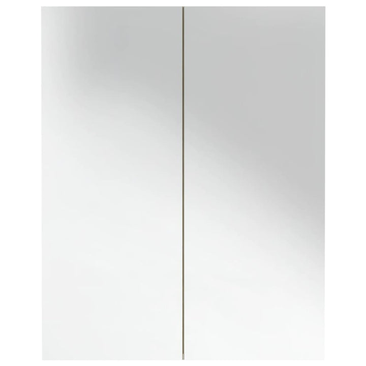 badeværelsesskab med spejl 60x15x75 cm MDF hvid og egetræsfarvet