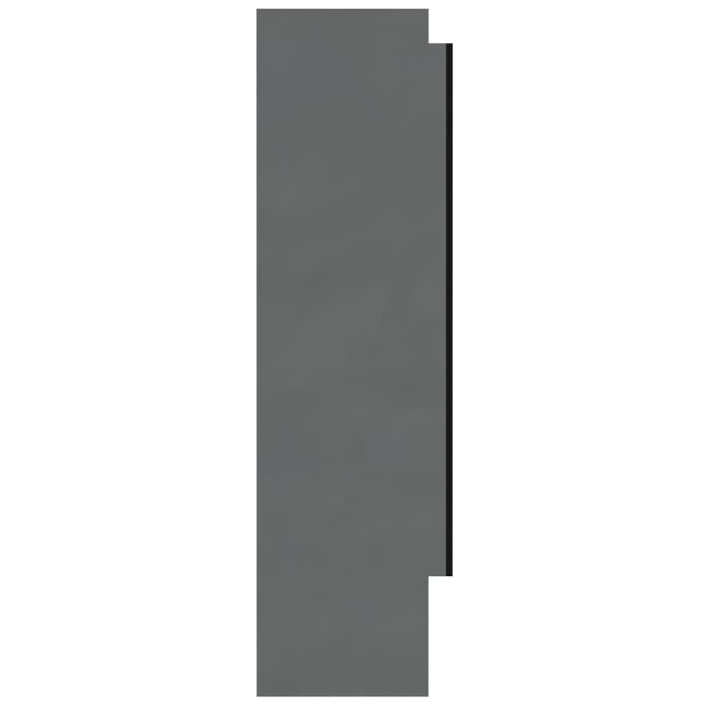 badeværelsesskab med spejl 80x15x60 cm MDF blank grå