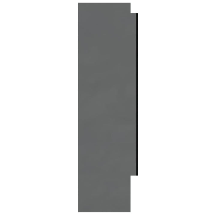 badeværelsesskab med spejl 80x15x60 cm MDF blank grå