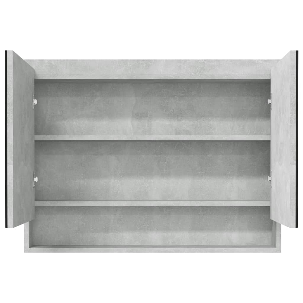 badeværelsesskab med spejl 80x15x60 cm MDF betongrå