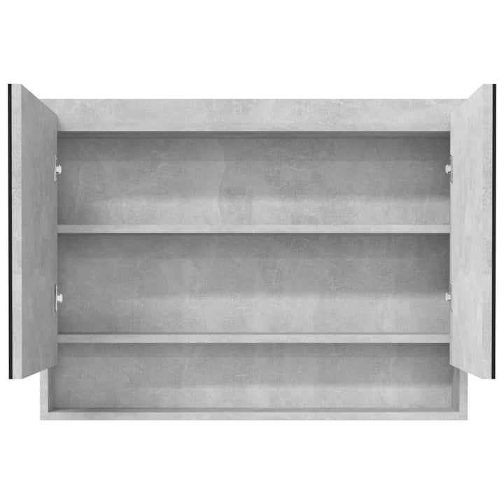 badeværelsesskab med spejl 80x15x60 cm MDF betongrå