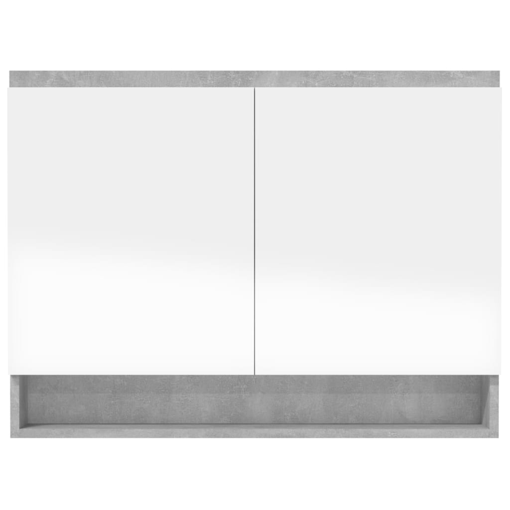 badeværelsesskab med spejl 80x15x60 cm MDF betongrå