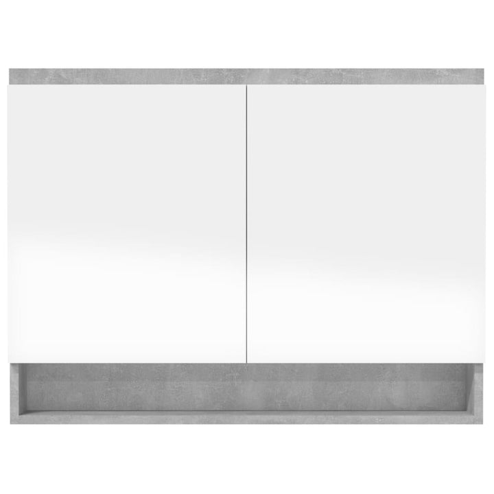 badeværelsesskab med spejl 80x15x60 cm MDF betongrå