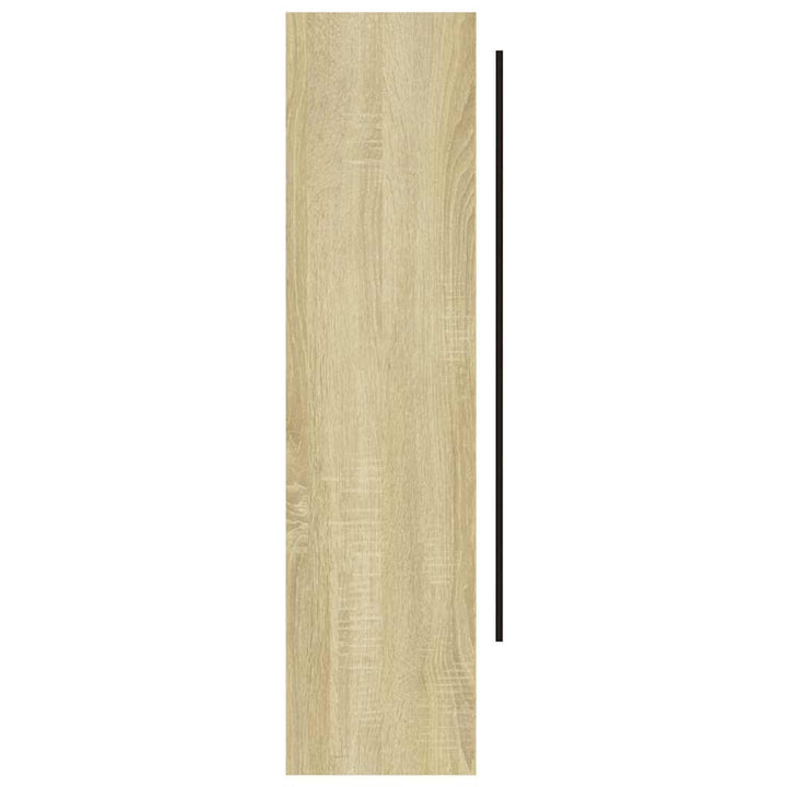 badeværelsesskab med spejl 80x15x60 cm MDF hvid og eg