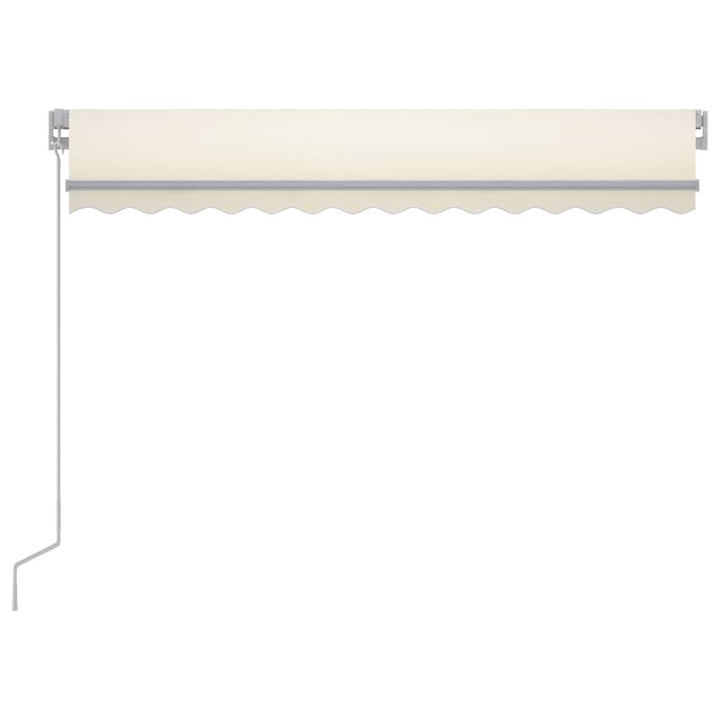 markise m. LED-lys 300x250 cm manuel betjening cremefarvet