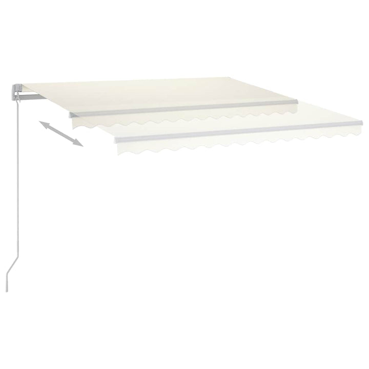 markise m. LED-lys 300x250 cm manuel betjening cremefarvet