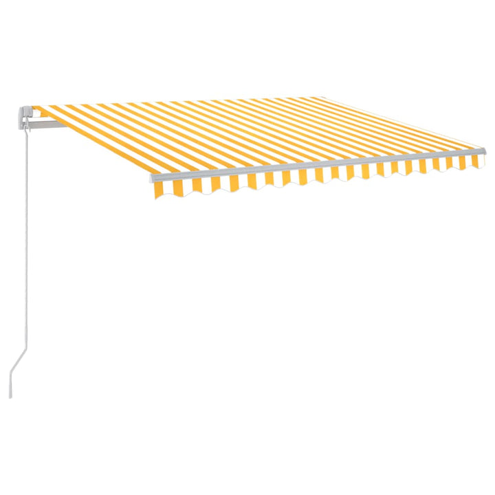 markise m. LED-lys 300x250 cm manuel betjening gul og hvid
