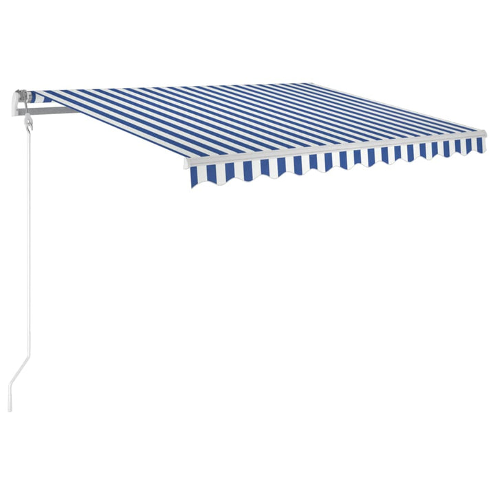 markise 300x250 cm automatisk betjening blå og hvid