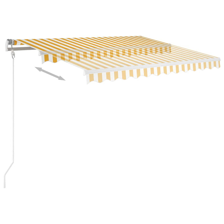 markise 300x250 cm automatisk betjening gul og hvid