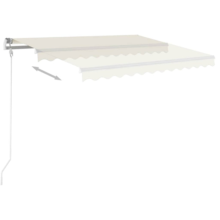 markise m. LED + vindsensor 300x250 cm automatisk cremefarvet