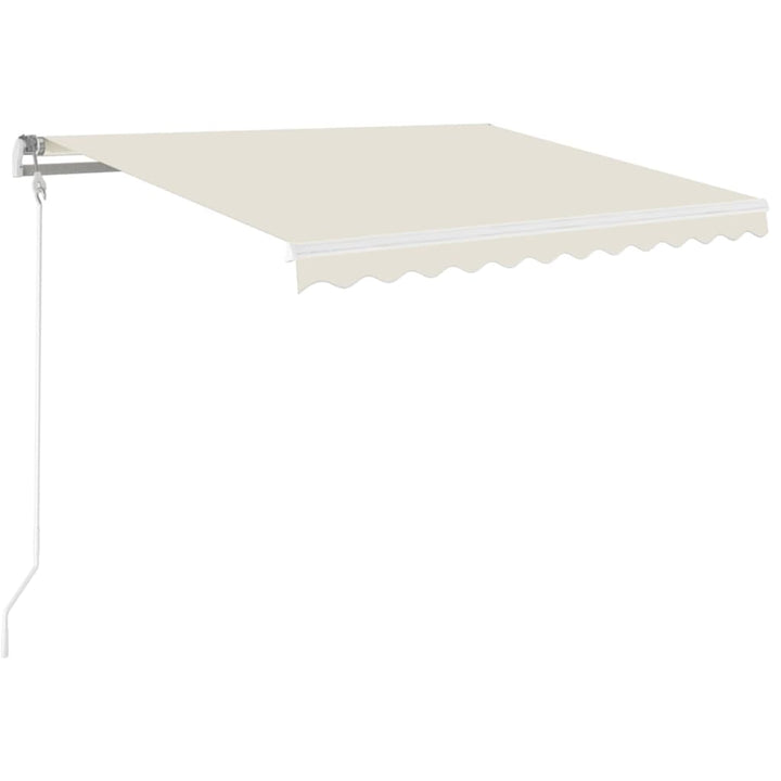 markise m. LED 350x250 cm manuel betjening cremefarvet