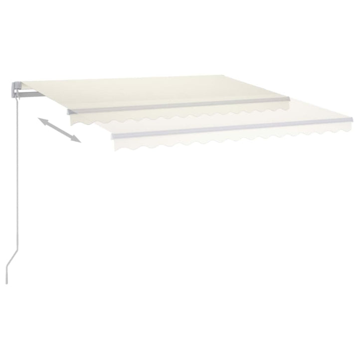 markise m. LED 350x250 cm manuel betjening cremefarvet