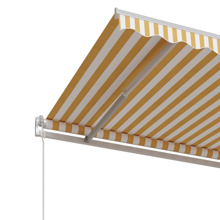 markise 350x250 cm automatisk betjening gul og hvid