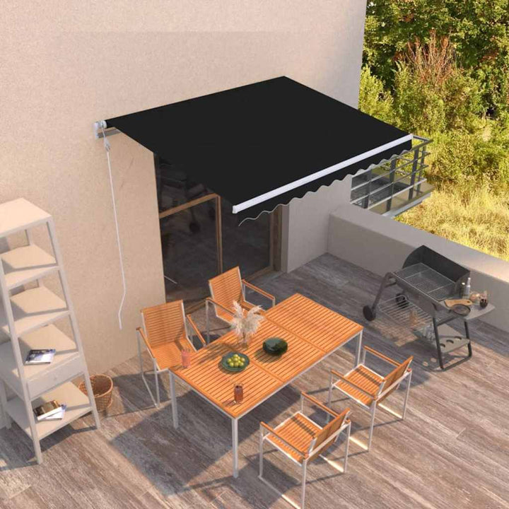 markise 350x250 cm automatisk betjening antracitgrå