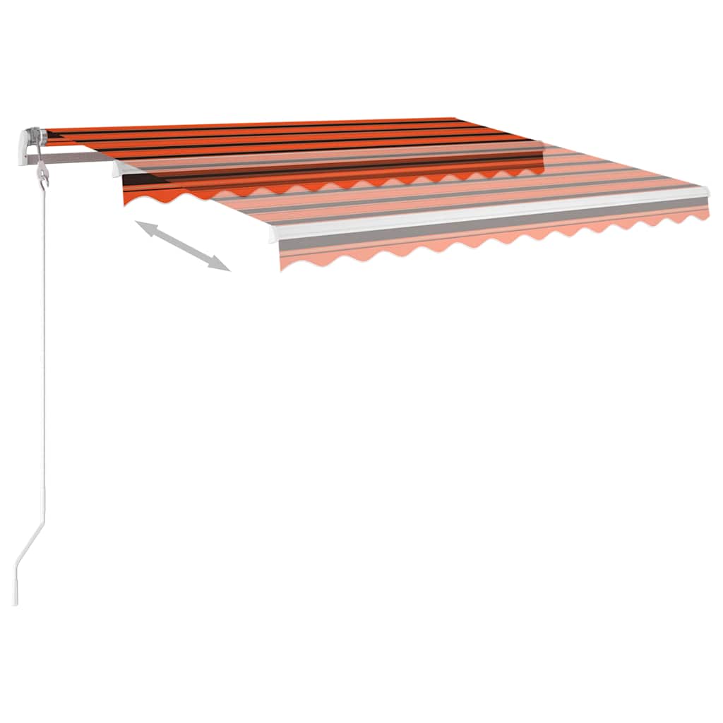 automatisk markise 350x250 cm orange og brun
