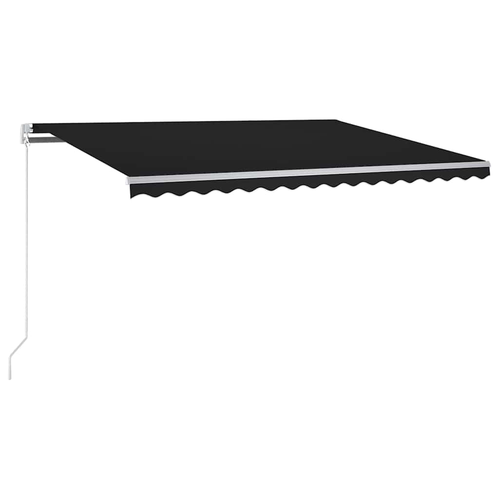 markise m. LED + vindsensor 350x250 cm automatisk antracitgrå