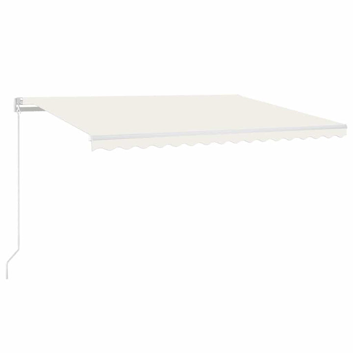markise m. LED-lys 400x300 cm manuel betjening cremefarvet