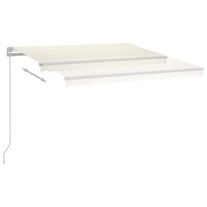 markise m. LED-lys 400x300 cm manuel betjening cremefarvet